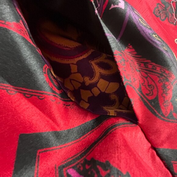 Chico's Womens Holiday Splendor Print Open Front Jacket Size 2 Artsy Multicolor - Picture 8 of 10